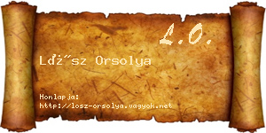 Lősz Orsolya névjegykártya